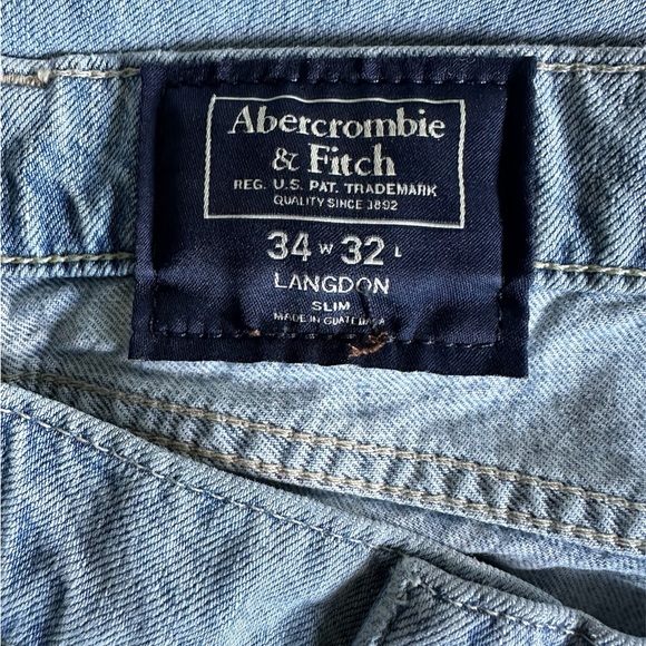 ABERCROMBIE & FITCH Men’s Langdon Slim Jeans 34x32 - Picture 3 of 3